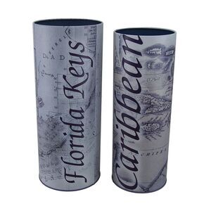Set of 2 Caribbean and Florida Keys Destination Map Tins